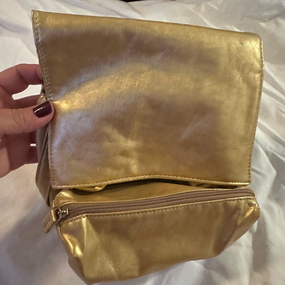Gold Cosmetic bag w/ detachable bags